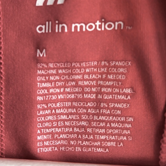 NEW All In Motion Athletic Activewear Workout Racerback Tank Top Medium Coral - Picture 5 of 5